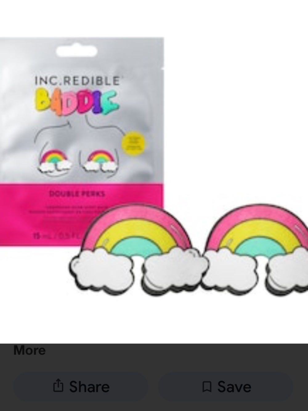 INC.redible x Baddie Double Perks Rainbow Sheet Boob Mask 🌈 limited edition